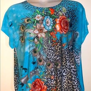 Blossom By P. Peacock/Cheetah Sky Blue & Floral